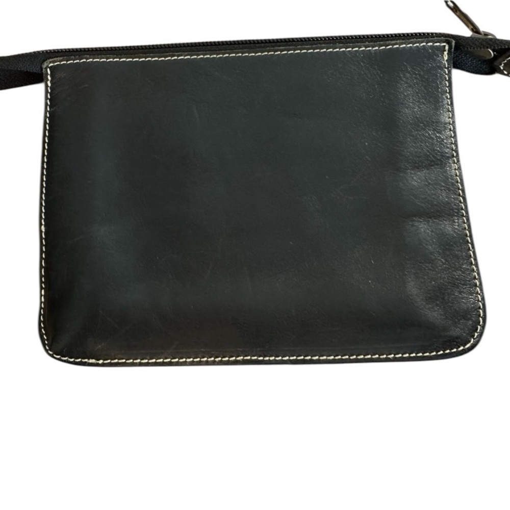 Fossil Black Leather Zippered Cosmetic Bag BNWT - Picture 2 of 5